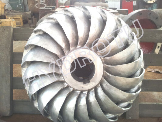 Turgo Hydro Turbine met een nominale uitstoot van 100 kW tot 2000 kW, tot 88% efficiëntie en een bereik van 70 m tot 200 m