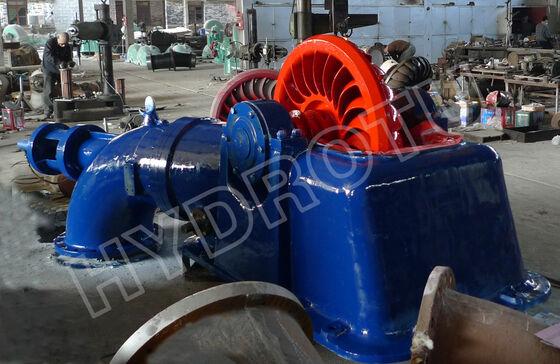 Turgo Hydro Turbine met een nominale uitstoot van 100 kW tot 2000 kW, tot 88% efficiëntie en een bereik van 70 m tot 200 m